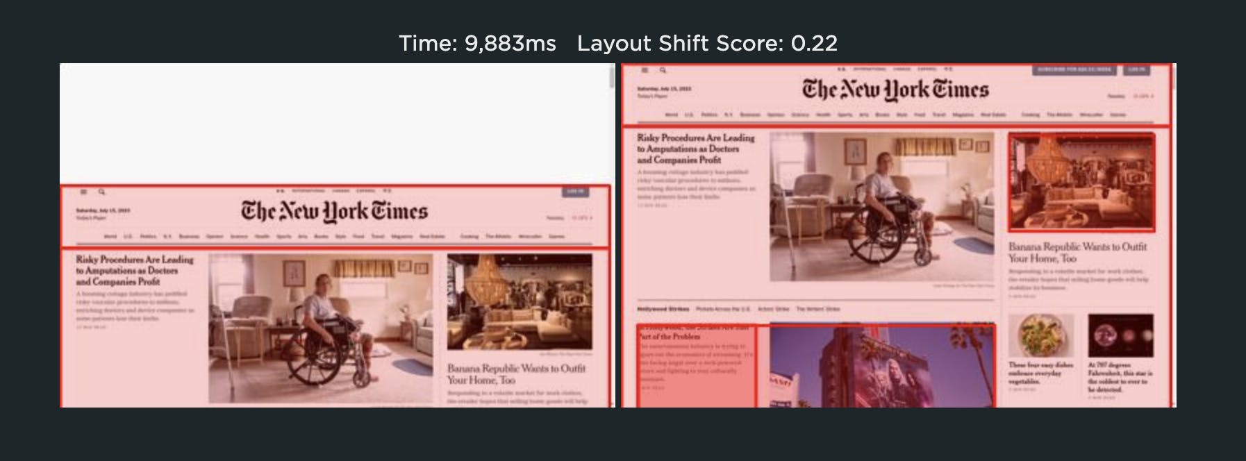 Large layout shift