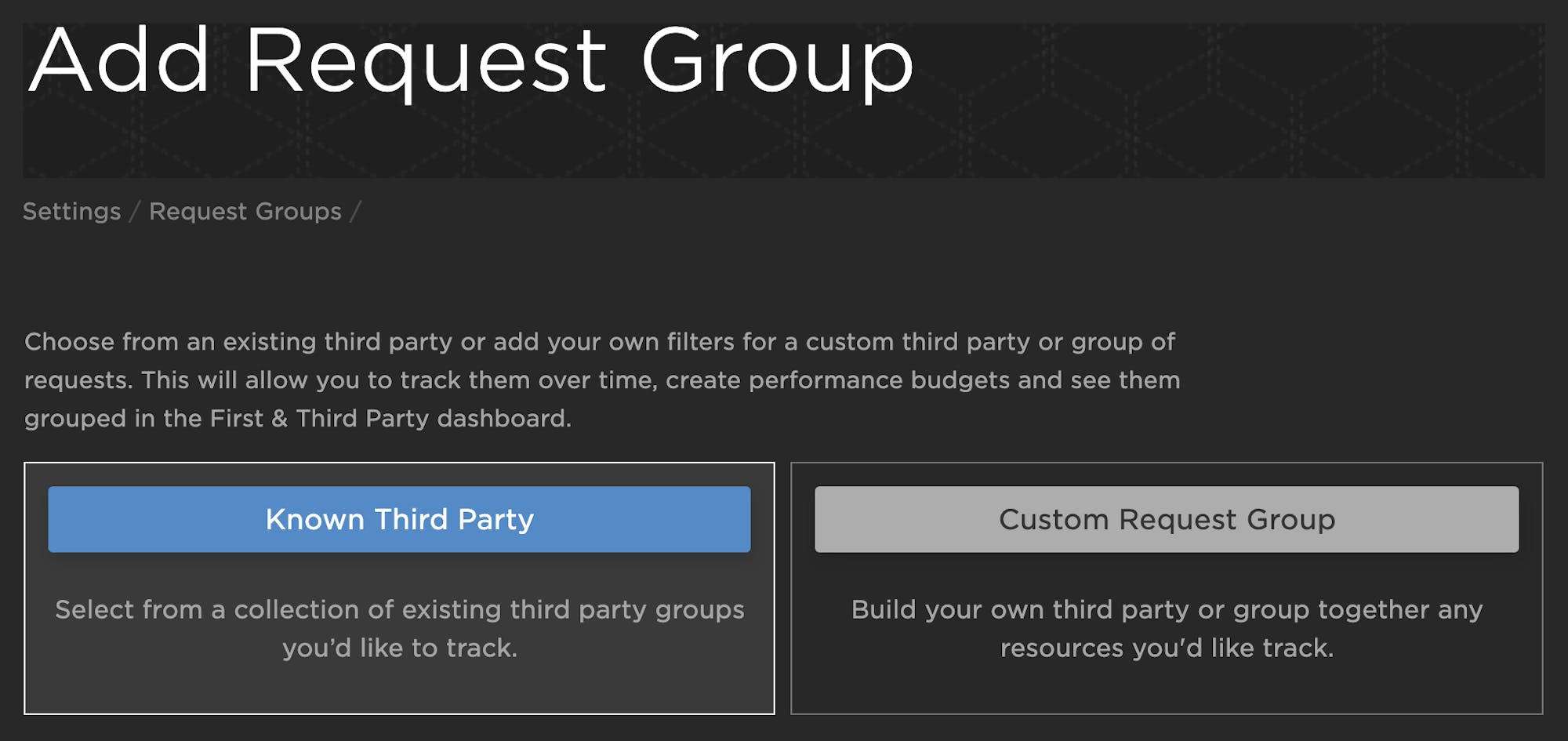 Adding a request group