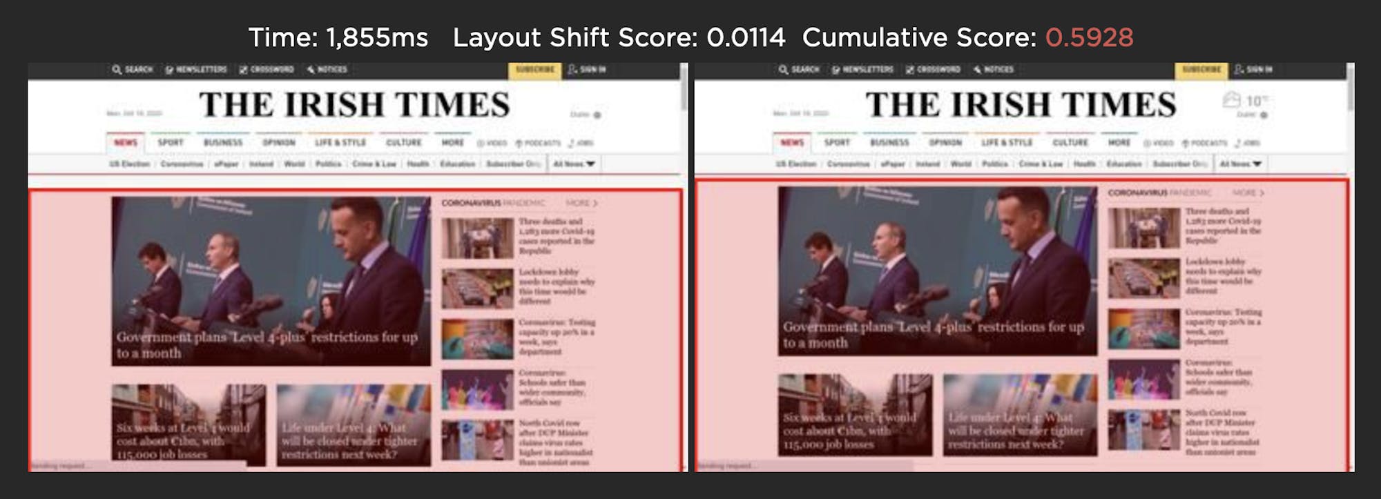 CLS small layout shift